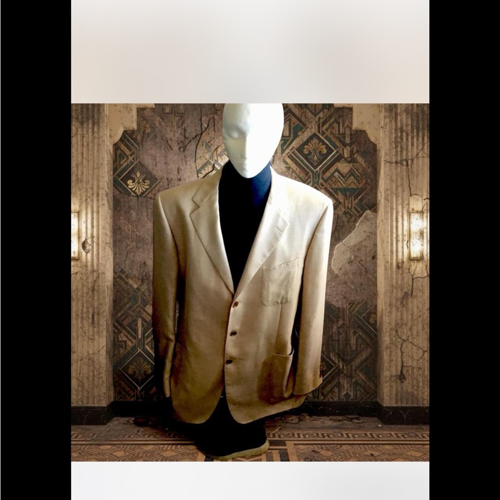 Salvatore Ferragamo Baby Camel Silk Blazer Non Shatnez Tested by Rabbi Blank
